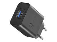 cargador movil - cellularline dual super fast charger 25 w carga rapida proteccion sobrecarga usb c usb negro