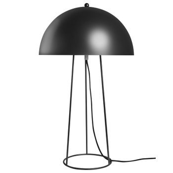 Lámpara De Mesa Moderna Base Y Pantalla De Hierro Con Dos Bombillas Salón Negro Mopan