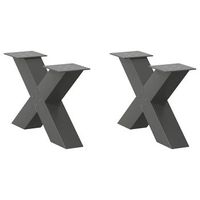 patas para mesa de centro en forma de x 2 unidades antracita 50 x 30-31 cm acero vidaxl