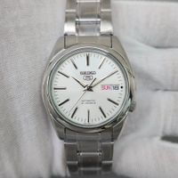 reloj automatico hombre seiko 5 snkl41k1 dial blanco plata 38mm correa acero