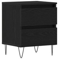 mesita de noche - mesilla de noche con cajon roble negro 40 x 35 x 50 cm mc6611