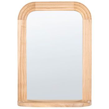 Espejo De Pared Con Estante Estilo Escandinavo Marco De Madera De Paulownia Decorativo Marrón Riscle