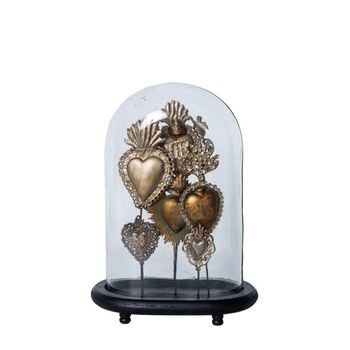 Figurita decorativa ovalada de metal cobrizo h38