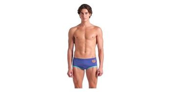 Traje de bano arena one big logo morado para hombre de tiro bajo