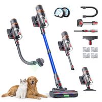 buture vc200 aspiradora escoba inalambrica 600 w 65 kpa potente aspiradora para pelo de mascotas con cepillo para mascotas aspiradora de mano inalambrica para alfombras y suelos duros pantalla