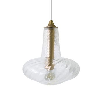 Lámpara de suspensión vidrio bronce D30 cm