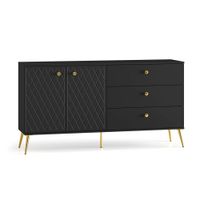 bufe 2 puertas 3 cajones paneles de mdf negro