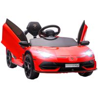 homcom coche electrico lamborghini para ninos velocidad max5 kmh puerta de tijera con control remoto mp3 1075x63x42 cm rojo   aosom espana