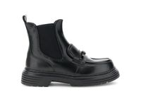 botin de mujer en simil piel cepillada black