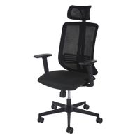 silla de oficina ergonomica de tela negra