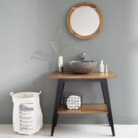 mueble de lavabo de teca maciza 80 cm