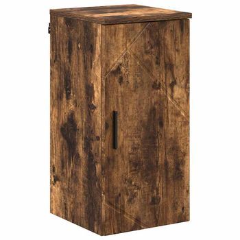 Gabinete De Baño | Armario De Baño Con Puerta Roble Ahumado 30 X 31,5 X 61 Cm