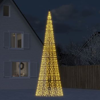 Árbol De Navidad | Decoraciones De Navidad En Asta Bandera 1534 Led Blanco Cálido 500 Cm Cfw994547