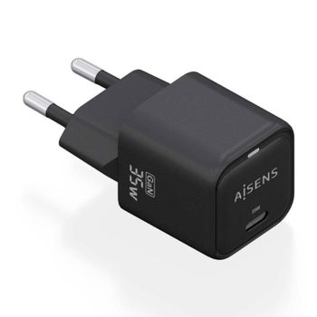 Aisens Cargador GaN 35W USB-C PD3.0 QC4.0 Negro