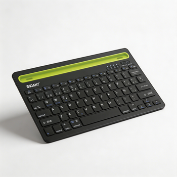 Teclado Inalámbrico Bluetooth SODANY Español (Ñ) con Soporte Tablet y Móvil. Doble Conexión, Silencioso, Ultrafino