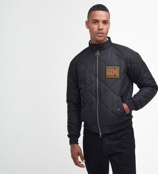 Barbour para hombre. MQU1326 Chaqueta Merchant Quilted Jacket negro (L), Casual, Sintético, Manga larga