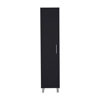 Columna De Baño Laska Con 5 Estantes Y 1 Puerta , Negro , 180 Cm  X 40 Cm  X 29.8 Cm