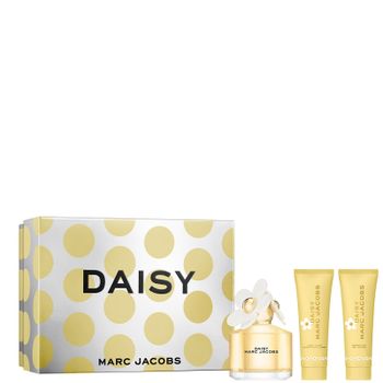 Marc Jacobs Daisy Eau De Toilette for Women, Body Lotion & Shower Gel Trio Gift Set 50ml & 75ml