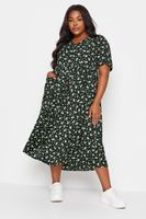 yours vestido negro floral con bolsillos mujer curvy y tallas grandes yours
