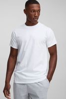 camiseta basica ajustada con cuello de caja blanco