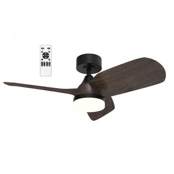 Ventilador de techo led borse negro+madera cct dim (18w)