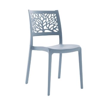 Conjunto de 6 sillas de resina para interior o exterior azul cemento