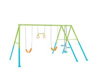columpio jardin infantil doble con balancin y trapecio intex