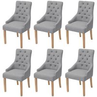 rogal sillas de comedor 6 unidades de tela gris claro rogal