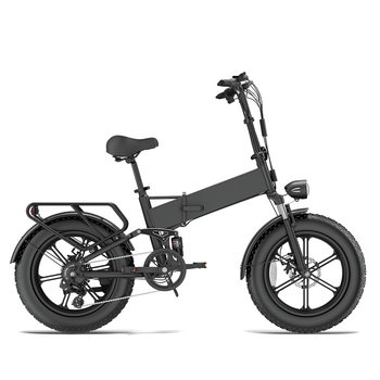 Bicicleta Eléctrica Plegable Urlife T5, Fatbike De 20”, Batería Extraíble, Negra