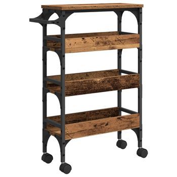 Carro De Cocina Madera Vieja 53 X 20 X 76 Cm Vidaxl