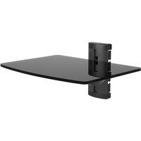 ttap ttd-1 single glass wall shelf - black black