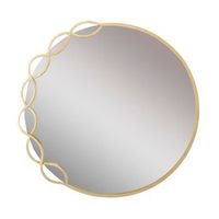 espejo de pared redondo lineal en metal dorado cm 735x2x72