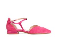 bailarinas de piel de ante con tira laminada asimetrica hot pink 37