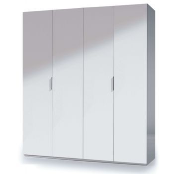 Armario Ropero Madrid 4 Puertas Color Blanco Brillo, 180 Cm (ancho) 52 Cm (profundo) 200 Cm (altura)