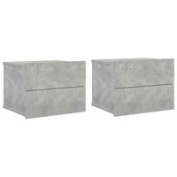 mesitas de noche 2 unidades contrachapada gris hormigon 40x30x30cm