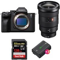 alpha a7s iii  fe 16-35mm f28 gm  sandisk 128gb extreme pro uhs-ii sdxc 300 mbs  2 np-fz100  2 aros de garantra
