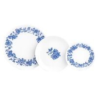 vajilla opal 18 piezas - 6 personas luminarc garden - bicolor apto microondas