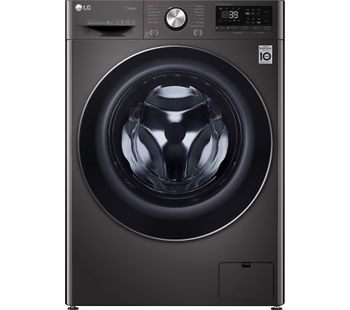 LG TurboWash 360 with AI DD V9 F4V909BTS WiFi-enabled 9 kg 1400 Spin Washing Machine - Black Steel, Black