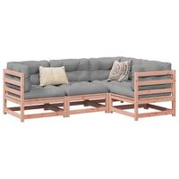 conjunto de sofas de jardin 4 uds  mueble jardin mesa y sillas madera maciza de abeto douglas cfw368434