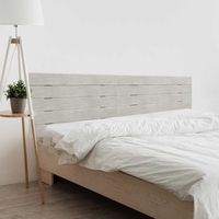 dhome cabecero de madera reciclada dm para camas de 190 estilo palet horizontal dual dividido en 2 piezas cama palet herrajes incluidos 190cm dual gris tribal