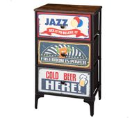max home comoda vintage 3 cajones de tela diseno retro