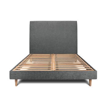 Cama De 200x200 Cm Con Cabecero Tapizado - Tejido De Terciopelo