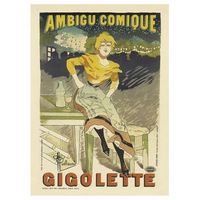 legendarte - cartel artistico vintage gigolette - cuadro lienzo impresion digital cm 50x70