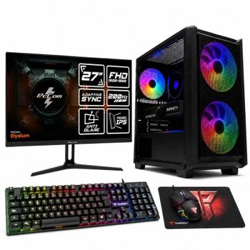 PcCom Lite AMD Ryzen 5 5500 / 16GB / 500GB SSD / RTX 5060 / W11 Home + Pack Gaming + Monitor 27