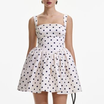 Self-Portrait Polka Dot Satin Mini Dress - UK 8