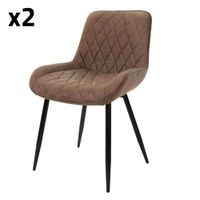 2x sillas de comedor marron tapizado pu suave respaldo ergonomico
