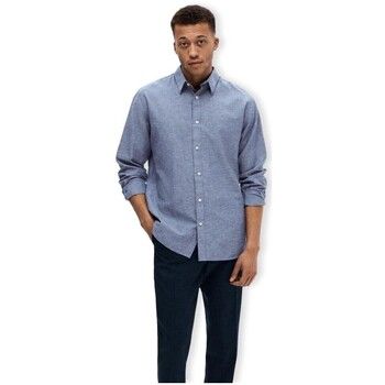 Selected Camisa manga larga Noos Slimnew-linen Shirt L/S - Medium Blue Denim para hombre