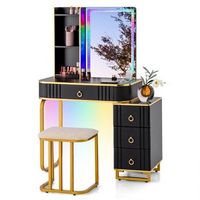 tocador con iluminacion led tocador con 7 luces led dinamicas y 7 estaticas regulables negro