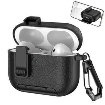 Nuevo Estuche para Auriculares con Textura de Cuero, Compatible con AirPods Pro 2, Estuche Portátil para Auriculares, Compatible con AirPods Pro 3