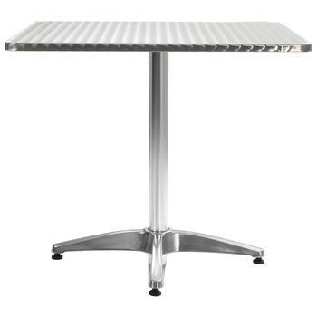 Mesa De Jardín | Mesa De Exterior De Aluminio Plateado 80x80x70 Cm